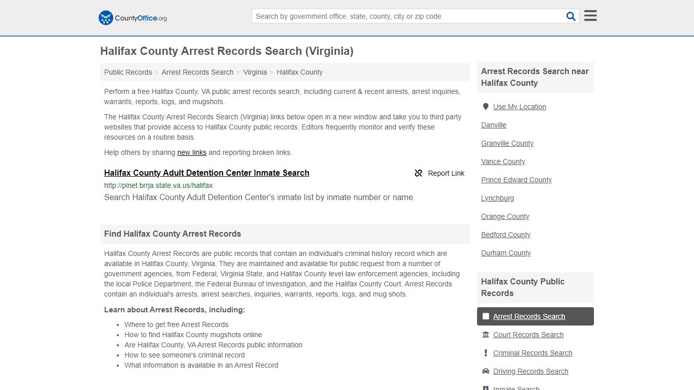 Arrest Records Search - Halifax County, VA (Arrests ...